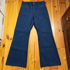 VINTAGE 70s Seafarer Wide Leg Jeans 32x31 Blue Flare US Navy